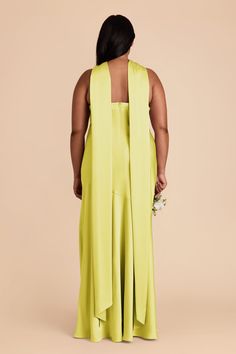 A halter neck gown with a dramatic yet elegant train. Available in Chartreuse. Shop Birdy Grey! This halter neck gown, with a dramatic train, is as equally elegant as it is show-stopping. | Chartreuse Bridesmaid Dress Matte Satin Size 2XL | Birdy Grey Eileen Yellow Green Dress, Chartreuse Dress, Halter Neck Gown, Birdy Grey, Bridesmaids Dress, Matte Satin, Satin Dress, Birdy, Satin Dresses