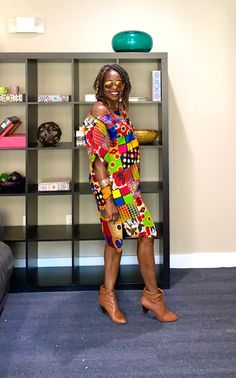 "Check out our unique Ankara shirt dress in a multi print. A fun patchwork of various African prints with each patch serving as a piece of cultural influence. This African dress is stylish, classy, and made from African wax print cut to flatter your curves. Style is loosely cut for wiggle room. Our elegant Kay dress will be specially crafted for you upon ordering. We appreciate including your bust, waist, and hip measurements at checkout otherwise, we will use the measurements listed with the si Multicolor Mixed Print Maxi Dress For Summer, Summer Multicolor Maxi Dress With Mixed Print, Multicolor Printed Knee-length Mini Dress, Casual Multicolor Maxi Dress With Floral Patchwork, Multicolor Vibrant Print Knee-length Mini Dress, Multicolor Knee-length Mini Dress With Vibrant Print, Casual Multicolor Dresses With Vibrant Print, Multicolor Short Sleeve Dresses With Floral Patchwork, Multicolor Floral Patchwork Short Sleeve Dress