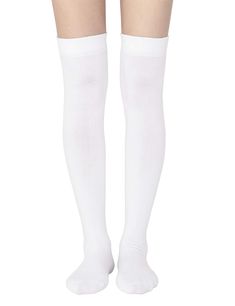 PRICES MAY VARY. PERFECT FIT - Our over the knee socks measure 20.8in to 22.5in from heel to stocking welt,length of the whole socks 26.5in to 28.2in (No Streched).One size fit most women even if you have thick thighs，you can refer to the picture introduction or reviews FUNCTION - They’re a nice sock material with soft COTTON FEEL, not super THICK but not thin.The black white over the knee socks are warm, breathable, shaping, absorb sweat,beautiful body & thin leg,cosplay and solid enuf to stay Cute White Socks Aesthetic, White High Socks, High White Socks, White Long Socks, White Lace Socks, White Thigh High Socks, White Knee Socks, Long White Socks, Knee Length Socks