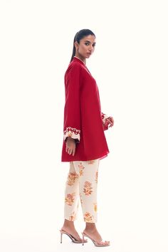 Scalloped Sleeves, Delicate Embroidery, Website Features, How To Dye Fabric, Raw Silk, Silk Shirt, Cherry Red, Online Branding, Digital Photography