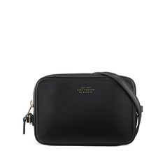 Panama Mini Crossbody Bag in black calf leather | Smythson Classic Phone Bag Pouch For On-the-go, Elegant Pouch With Interior Card Slots For On-the-go, Luxury Travel Mobile Phone Pouch, Luxury Travel Shoulder Bag Pouch, Luxury Mobile Phone Pouch For Daily Use, Luxury Crossbody Mobile Phone Pouch, Business Crossbody Camera Bag With Cell Phone Pocket, Business Camera Bag With Cell Phone Pocket Crossbody, Business Camera Bag With Cell Phone Pocket