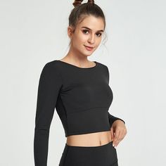 size bust length waist sleeve S 36 37 28 54.5 M 38 38 30 55.5 L 40 39 32 56.7 XL 42 40 34 57.5 1. Asian sizes are 1 to 2 sizes smaller than European and American people. Choose the larger size if your size between two sizes. Please allow 2-3cm differences due to manual measurement. 2. Please check the size chart carefully before you buy the item, if you don't know how to choose size, please contact our customer service. 3.As you know, the different computers display colors differently, the color Elastane Long Sleeve Activewear, Solid Stretch Crop Top, Solid Color Stretch Crop Top, Fitted Long Sleeve Top In Solid Color, Solid Scoop Neck Top For Pilates, Solid High Stretch Long Sleeve Top With Thumbholes, Stretch Solid Color Elastane Tops, Workout Stretch Top In Solid Color, Long Sleeve Seamless Activewear