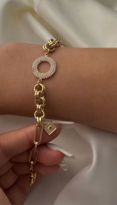 "ITEM DETAILS ❆All our jewelry are hand made with Love. ❆Material: 14K Gold ( 585). ❆Available colors: Gold, Rose Gold, White Gold. ❆Available Sizes: Look Size Option (Contact for different sizes) ❆Each item is made to order ❆ DO YOU LIKE THIS BRACELET? ❆ You can get more information about it below but if you have any questions, just click the \"Message Sergen Vural \" button and I will be very happy to hear from you ☺ PACKAGING ❆Comes ready to gift in a beautiful jewelry box. ❆It comes with a s Luxury Round Chain Bracelet With Intricate Design, Luxury Metal Charm Bracelet With Logo, Luxury Gold Bracelet With Toggle Clasp For Gift, Elegant Luxury Charm Bracelet With Logo Charm, Luxury Diamond Bracelets With Gold Chain, Luxury Diamond Bracelet With Gold Chain, Luxury Gold-plated Diamond Bracelet, Gold Diamond Luxury Chain Bracelet, Luxury Diamond Link Bracelet With Gold Chain