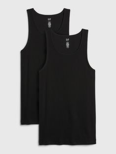 Casual Seamless Tank Vest, Casual Black Scoop Neck Vest, Casual Everyday Ribbed Vest, Casual Ribbed Sleeveless Vest, Casual Ribbed Scoop Neck Vest, Basic Black Sleeveless Tank Top, Casual Ribbed Vest For Everyday Wear, Casual Layering Vest With Tank Straps, Casual Ribbed Vest With Tank Straps