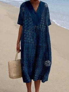 Japanese Art-2 Japanese Art Print, Navy Blue Midi Dress, Linen Dress Women, Japanese Dress, Vintage Floral Print, Spring Outfits Women, Art Dress, Linen Dress, Beach Dress