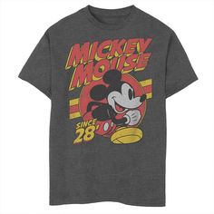 Your Disney fan will love this fun boys graphic tee. Your Disney fan will love this fun boys graphic tee. Crewneck Short sleevesFABRIC & CARE Cotton, polyester Machine wash Imported Size: X Small. Color: Dark Grey. Gender: male. Age Group: kids. Graphic Tee T-shirt For Disney Fan Events, Disney Graphic Print T-shirt For Fans, Retro Mickey Mouse Crew Neck T-shirt, Graphic Tee With Letter Print For Disney Fan Events, Disney Letter Print T-shirt For Streetwear, Disney Streetwear T-shirt With Letter Print, Retro T-shirt With Disney Character Print For Fan Events, Retro T-shirt With Cartoon Print For Disney Fans, Mickey Mouse Graphic Tee For Streetwear