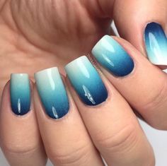 Navy Ombre Nails, White Ombre Nails, Teal Nail Designs, Shiny Nails Designs, Teal Nails, Ombré Nails, Ombre Nail, Ombre Nails Glitter