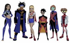 an image of cartoon characters from the animated tv series batman and his friends are standing next to each other