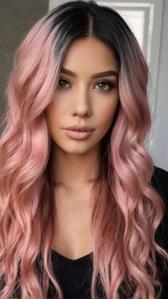 Glamorous 51 Pink Hair Ideas: Natural Highlights for Face-Framing Layers with Pink Natural Highli... Dark Pink With Light Pink Highlights, Subtle Pink Highlights Blondes, Pink Streaks, Platinum Blonde Hair Color