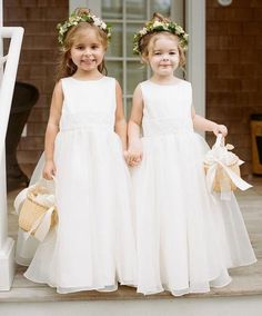 Sweet Floor Length Flower Girl Dresses for Wedding Party Dresses For Wedding Party, Photo Checklist, Long Flower Girl Dresses, Long Flowers, Tulle Flower Girl, Tulle Flowers, Wedding Vision, Sophisticated Wedding, Flower Girl Dresses Tulle