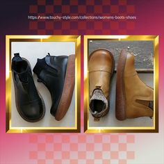 Women's Comfortable Leather Casual Shoes: B-TK345 Handmade Ankle Boots #boots #casual #boot #instaboots #casualshoes #shoe #unique #bootsfordays #travelaccessories #touchystyle Womens Leather Ankle Boots, Shoes Teen, Mens Shoes Boots, Shoes Booties, Casual Shoes Women, Leather Ankle Boots, Wedge Heels, Boot Shoes Women, Leather Shoes