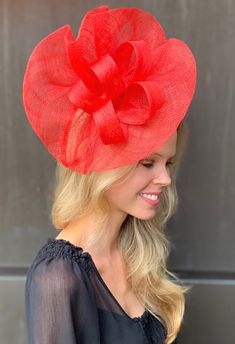 $61 USD theheadwearboutique.com-Tia Large Bright Red Derby Fascinator, Kentucky Derby Hat Red, Spring Racing Fashion 2019, Royal Wedding Fascinator – The Headwear Boutique Red Structured Crown Hat For Weddings, Chic Kentucky Derby Headband Hat, Red Structured Crown Costume Hat For Wedding, Red Structured Crown Headpiece For Wedding, Red Mini Hat For Kentucky Derby Races, Red Fascinator For Spring Events, Red Structured Crown Hat For Evening, Kentucky Derby Headband Hat, Red Structured Crown Headpiece For Party