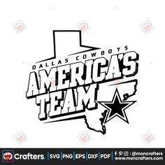 the logo for the dallas cowboys'american team, which is featured in black and white