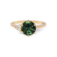 14k Rose Gold/Green Tourmaline/Gemstone Birthstone/Diamond Accent/Halo Solitaire/Statement Jewelry/Engagement Anniversary/Wedding Band Ring CUSTOM/DUTY FREE SHIPPING WORLDWIDE, BUYERS DON'T HAVE TO PAY ANY CUSTOM FEES WHILE IMPORTING  Details Made to order Material: 14k/18k gold Color Options: Yellow Gold, White Gold, Rose Gold ★ Center Stone Green Tourmaline, Round Size: 8 mm Approx. Weight (Ct): 1.203 ★ Accent Stones Diamond Round Size: 2 mm * 2 Nos., 1.5mm * 1 Nos. Approx. Weight (Ct): 0.07 ★ 100% Natural Diamond and Gemstones ★ Diamond: Round Brilliant cut, G-H Color, SI Clarity ☂ Shipped with Insured Shipping with 4-7 business days. ➦ 100% Free Returns. ➦ Our Jewelry comes with a Lifetime Warranty. (Stone Replacement not included) ✈ We offer free EXPRESS shipping across the world. ★ W Elegant Tourmaline Sapphire Ring For Wedding, Elegant Tourmaline Sapphire Wedding Ring, Wedding Tourmaline Jewelry With Prong Setting, Sapphire Ring For Wedding With Round Cut, Green Tourmaline Wedding Rings, Elegant Tourmaline Wedding Ring, Elegant Wedding Tourmaline Rings, Tourmaline Ring With Center Stone For Wedding, Gold Tourmaline Wedding Birthstone Ring