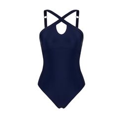 Stand out on the shoreline with our Dark Navy Rib Cutout Crisscross One-Piece. This sleek swimsuit boasts a daring cutout design and chic crisscross detailing, ensuring you make a statement by the sea. Let this one-piece swimsuit be the centerpiece of your seaside style, allowing you to bask in the sun and enjoy the carefree spirit of the season with confidence and sophistication. Product code: DAA12E4E008UU Cross-tied One-piece Swimwear For Poolside, Cross-tied One-piece Beachwear Swimwear, Summer Cross-tied Swimwear For Pool, Cross-tied Swimwear For Pool Beachwear, Cross-tied Swimwear For Beach, Cross-tied Beachwear Swimwear For Pool, Cross-tied One-piece Swimwear For Swimming, One-piece Cross-tied Swimwear, Cross-tied One-piece Swimwear