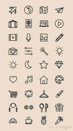 the icons are black and white on a light pink background, with an arrow in the middle