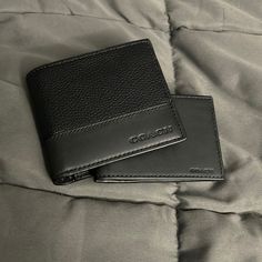 Leather Black Coach Wallet Negotiable For A Reasonable Offer. Open To Suggestions! Everyday Black Trifold Wallet With Smooth Grain, Black Leather Wallet With Rfid Blocking, Black Leather Trifold Wallet For Business, Black Leather Bifold Wallet, Classic Black Trifold Wallet For Business, Black Bifold Wallet For Formal Occasions, Classic Black Bifold Wallet, Modern Black Leather Trifold Wallet, Formal Black Rfid Blocking Wallets