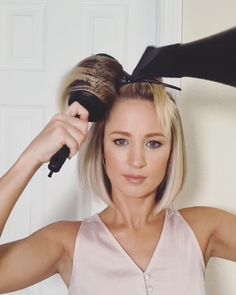 How To Fix A Long Bob Hairstyle, Blow Dry Hair Technique, Blow Dry Shoulder Length Hair, Hair Blow Drying Tips, Amanda Fischer Hair, How To Blowout Hair Tutorials, How To Style Short Bangs To The Side, How To Blow Out Medium Length Hair Round Brush, How To Style A Straight Bob