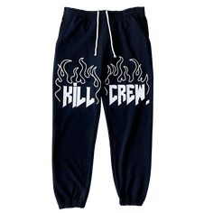 HEAVYWEIGHT LUX SWEATPANTS FLAME - BLACK / WHITE - Kill Crew Luxury Sweatpants, Kill Crew, Us Forever, Sweat Set, Casual Street Style, Waist Band, Gym Outfit, Short Pants, Oversized Fits