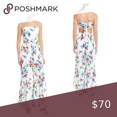 Jack by BB Dakota Natalia Floral Print Jumpsuit • Size: XS • Color: White With Multi-Color Floral Print • Polyester • Hand Wash • Partially Lined • Adjustable Shoulder Straps • Open Back • Cutout At Waist • Elasticized Waist • Wide Leg • NEW WITH TAG Jack by BB Dakota Pants & Jumpsuits Jumpsuits & Rompers White Tie-back Jumpsuits And Rompers For Summer, White Fitted Jumpsuits And Rompers For Beach, White Fitted Jumpsuit For Beach, White Floral Print Jumpsuits And Rompers For Beach Season, White Floral Print Jumpsuits For Beach Season, Spring Brunch Jumpsuits And Rompers With Tie Back, Spring Tie-back Jumpsuits And Rompers For Brunch, White Fitted Jumpsuit With Tie Back, Fitted White Jumpsuit With Tie Back