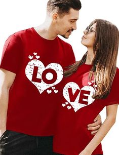 Order Valentine Day Couple Love Shirts Available For Purchase On Sale T Shirt With Skirt, Valentine Day Couple, Sweatshirt Women Casual, Matching Tshirts, T Shirt Couple, T Shirt With Jeans, Jeans Pant, Matching Couple Shirts, Love Print