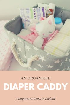 an organized diaper caddy is the perfect way to organize your baby's nursery