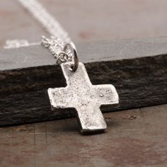 Heart On Cross Silver Pendant Necklace Front Handmade Sterling Silver Cross Pendant Necklace, Gift Sterling Silver Cross Necklace With Oxidized Finish, Stamped 925 Cross Necklace For Gift, Silver Stamped 925 Cross Necklace For Gift, Gift Cross Necklace With Oxidized Finish, Gift Oxidized Cross Pendant Necklace, Oxidized Cross Pendant Necklace For Gift, Oxidized Cross Necklace As Gift, Oxidized Finish Cross Necklace As Gift