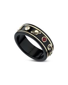 Gucci 18K Yellow Gold & Black Corundum Topaz Thin Icon Band | Bloomingdale's Black Band Ring, Gucci Ring, White Gold Diamond Bracelet, Gucci Rings, Expensive Jewelry Luxury, Bracelets Gold Diamond, Classy Jewelry, Expensive Jewelry, Band Jewelry