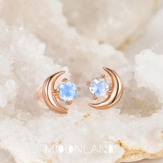 Mini Natural Moonstone Silver Earrings Stud Earrings 2pcs | Etsy Moon Magic Jewelry, Moon Stone Earrings, Celestial Round Crystal Earrings As Gift, Celestial Round Crystal Earrings For Gift, Round Earrings With Moon Charm For Anniversary, Moonstone Earrings With Moon Charm, Moonstone Crescent Jewelry For Anniversary, Crescent Moonstone Jewelry For Anniversary, Anniversary Crescent Moonstone Jewelry