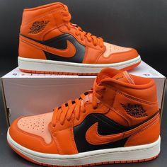 Air Jordan 1 Mid Orange Black Wmns Dm3381-600 Sz 8.5. Brand New Condition. Never Worn. No Lid 100% Authentic Women Size 8.5 Model #: Dm3381-600 Contact Us With Any Questions You May Have. We Offer Bundle Discount, Shipping Savings. Check Out Our Store! We Have Cool Clothing From Brands Nike, Jordan, Under Armour, Etc. We Also Have For Sale New Or Used Video Games. Make Sure To Follow Us For Regular Footwear & Clothing. Custom Lace-up Sneakers With Branded Heel, Custom Sneakers With Branded Heel For Streetwear, High-top Synthetic Sneakers With Branded Heel Counter, Sporty Jordan Shoes With Branded Heel Counter, Leather High-top Sneakers For Sports With Branded Heel Counter, Nike Air Force 1 Mid-top Leather With Boost Midsole, Nike Air Force 1 Mid-top Leather With Cushioned Footbed, Leather Jordan Shoes With Branded Heel And White Sole, Sporty Orange High-top Nike Air Force 1