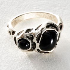 Nwt And In Original Plastic Bag. Free People Gloria Ring In Silver Onyx Size 7. Just As Bold As It Is Beautiful, This Undeniably Unique Ring Is Featured In A Chunky Design With Natural Stone And Hammered Metal Detailing Throughout For A True Lived-In Look. Features: Thick Band, Textured Surface, Resin Inlaywhy We It: Stacked Or Styled Solo, This Stunning Ring Was Designed To Stand Out. Care + Content Import 18% Acrylic 2% Cubic Zirconia 80% Zinc Nickel-free Black Metal Rings, Everyday Silver Onyx Jewelry, Chunky Silver Rings, Silver Rings Simple, Free People Jewelry, Artistic Inspiration, Hammered Metal, Unique Ring, Black Rings