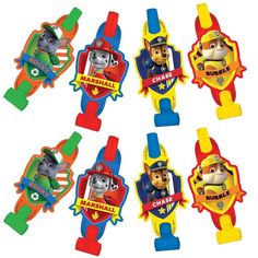 paw patrol wristbands for kids, set of 6 - assorted styles and colors