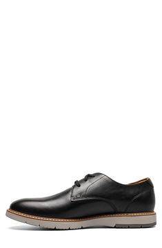 A plain toe and streamlined silhouette lend timeless sophistication to a rich leather derby grounded by a cushioned footbed and flexible rubber sole. Lace-up style Cushioned footbed Leather upper/textile lining/rubber sole Imported Formal Leather Lace-up Shoes With Cushioned Footbed, Cushioned Leather Shoes For Business Casual, Classic Leather Shoes For Business Casual With Cushioned Footbed, Cushioned Plain Toe Leather Shoes For Work, Leather Plain Toe Shoes With Cushioned Footbed For Work, Oxford Dress Shoes With Removable Insole For Business, Leather Oxfords With Cushioned Footbed For Business Casual, Business Casual Derby With Leather Footbed And Plain Toe, Business Leather Oxfords With Cushioned Footbed