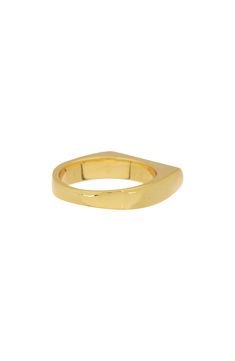 Show off polished style in this slender signet ring finished in high-shine 18-karat gold plate. 18k-gold plate Imported Modern Gold Plated Signet Ring For Promise, Modern Gold Open Signet Ring, Modern Gold Engraved Ring, Modern Gold Plated Signet Ring For Anniversary, Everyday Yellow Gold Plated Signet Ring, Modern Yellow Gold Signet Ring With Shiny Finish, Minimalist Gold Plated Signet Ring With Polished Finish, Minimalist Polished Gold Plated Signet Ring, Formal Gold Stackable Rings With Polished Finish