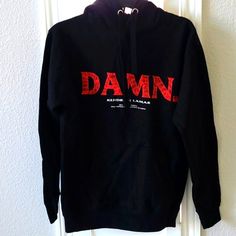 Brand New Tde Kendrick Lamar Official Damn Tour Merchandise Hoodie Sweater Vintage Mens Size Small Fall Band Merch Hoodie With Drawstring Hood, Black Band Merch Hoodie For Fall, Black Band Merch Sweatshirt For Fall, Tour Merchandise, Red Black Style, Skater Streetwear, Kendrick Lamar, Sweater Vintage, Sweater Brands