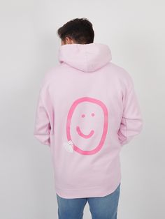 - Heavyweight unisex hoodie with an oversized fit - 70% cotton / 30% polyester premium fleece blend - High quality embroidered logo on front & design printed on back - Brushed interior for ultimate comfort Happiness Project, Heart Hoodie, Mental Health Resources, Embroidered Design, Front Design, Male Model, Pink Color, Unisex Hoodies, Light Pink