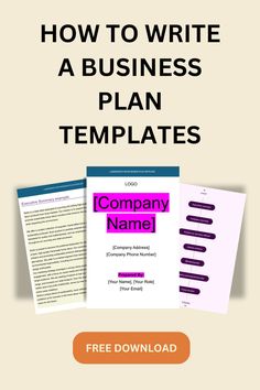 how to write a business plan templates for company names and other documents in minutes