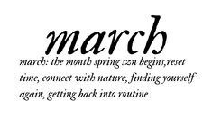 the word march is written in black ink on a white background with some type of writing