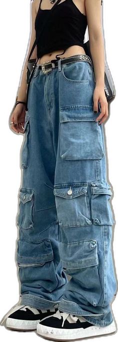 Overalls Jeans, Denim Jeans For Women, Retro Jeans, Baggy Cargo Pants, Y2k Clothing, Retro Women, Jeans For Women, Overalls Women, Relaxed Fit Jeans