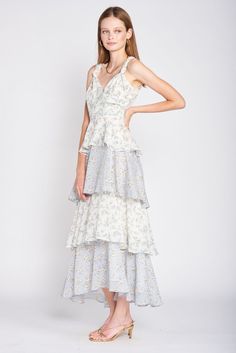 Look like an absolute masterpiece in our Sullivan Floral Dress! Breezy chiffon fabric, soft floral prints, and a fitted bodice. Four tiered maxi skirt and knotted straps, we can't help but fall in love with this dress! 100% polyester Empire waist Maxi length Empire Waist Maxi, Tiered Maxi Skirt, Soft Floral, Family Lifestyle, White Midi Dress, Tiered Dress, Chiffon Fabric, Fitted Bodice, Empire Waist