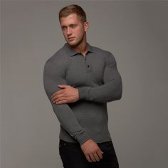 High-Quality Men's Long Sleeve Polo Shirt Elevate your casual and business attire with our breathable cotton polo shirt for men. Experience comfort and style in this top-notch poloshirt, perfect for any occasion. SPECIFICATIONS size: M, L, XL, XXL Type: Slim Suitable for the crowd: youth Style: Casual Sleeve Length(cm): Full Pattern Type: Solid Origin: Mainland China Material: COTTON Listing Year / Season: Spring,Autumn,Winter Feature: Breathable Colour: White, black, red,gray,army green Color S Classic Gray Cotton Polo Shirt, Casual Long Sleeve Polo Sweater For Business, Fitted Polo Shirt With Casual Collar, Fitted Cotton Polo Shirt With Casual Collar, Fitted Gray Polo Collar Top, Gray Fitted Polo Collar Top, Gray Collared Business Tops, Gray Collared Tops For Business, Slim Fit Cotton Collared Polo Shirt