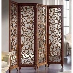 a room divider with an intricate design