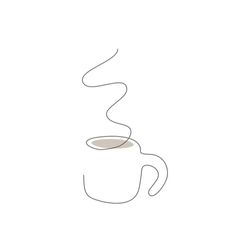 a drawing of a coffee cup with steam coming out of it's top and bottom