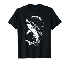 PRICES MAY VARY. Shark Moon Graphic for men, women, teens, kids, boys, girls, kids. Lightweight, Classic fit, Double-needle sleeve and bottom hem Moon Graphic, Shark T Shirt, Branded T Shirts, Kids Boys, Graphic T Shirt, Top Styles, Fashion Branding, Graphic Tshirt, Moon