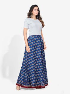 Be the center of attention at a get together by wearing this attractive skirt from Riafashions. Pair this up with a contrast top for a ravishing look. Fitted Flared Dress For Navratri, Full Length Pleated Dress, Summer Maxi Length Lehenga, Fitted Flared Skirt Dress For Navratri, Fitted Maxi Skirt For Festive Occasions, Fitted Maxi Length Skirt For Festive Occasions, Traditional Flared Skirt Dress, Elegant Long Skirt For Diwali, Cotton Long Skirt For Party