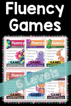 flueny games for kids with the words flueny