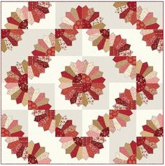 Dresden Fan Quilt Pattern Queen Quilt Pattern, Fan Quilts, Fan Quilt, Dresden Plate Patterns, Spool Quilt, Dresden Plate Quilts, Dresden Quilt, Bedding Quilts, Dresden Plate Quilt