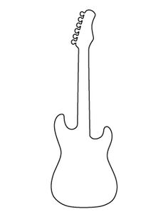 an electric guitar outline on a white background