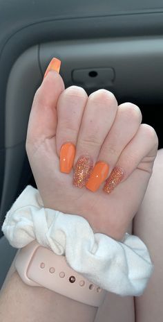 Orange Summer Nails, Orange Acrylic Nails, Holloween Nails, Orange Nail Designs, Halloween Acrylic Nails, Fall Gel Nails, Lace Nails, Fall Acrylic Nails, Cute Gel Nails