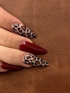 Red Nails Cheetah Print, Red Nails Leopard Print, Red Nails With Cheetah Print, Nail Ideas Cheetah Print, Cheetah And Red Nails, Red Cheetah Print Nails, Red And Leopard Print Nails, Red And Cheetah Nails, Red Leopard Nails